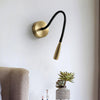 gold flexible hose led wall sconce set of 2