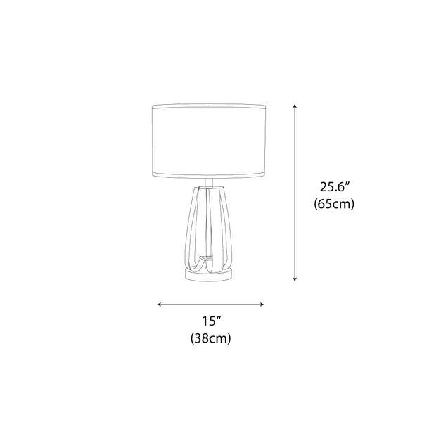 gold iron table lamp white fabric drum shade bedroom living room