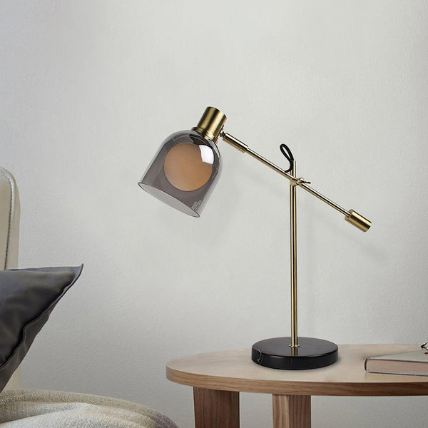 gold metal glass marble table lamp for bedroom and living room