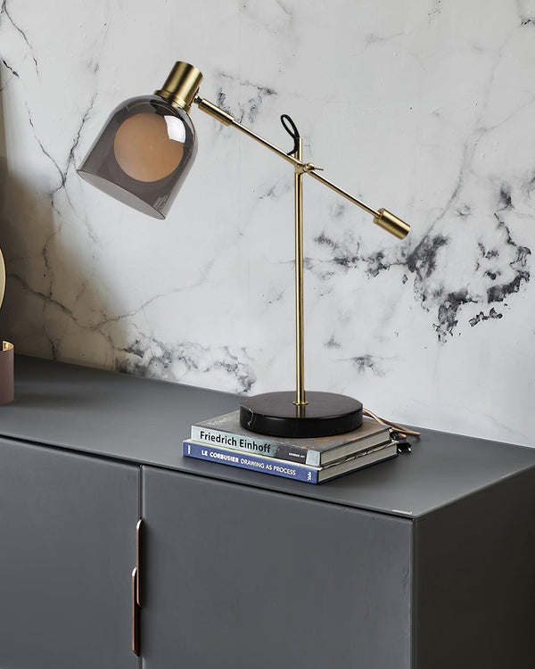 gold metal glass marble table lamp for bedroom and living room