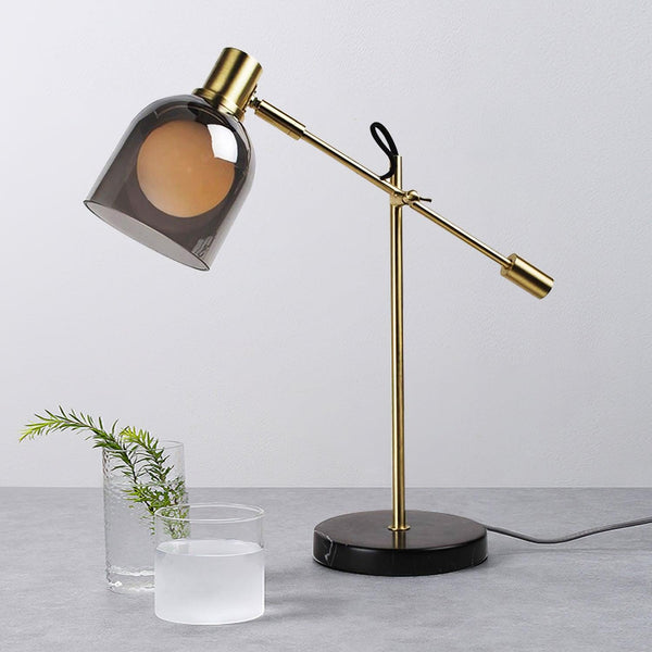 gold metal glass marble table lamp for bedroom and living room