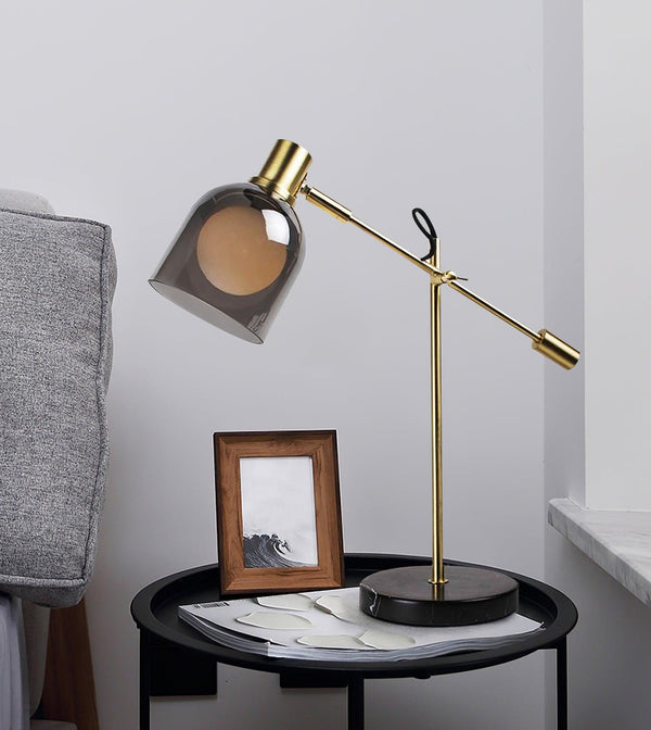 gold metal glass marble table lamp for bedroom and living room