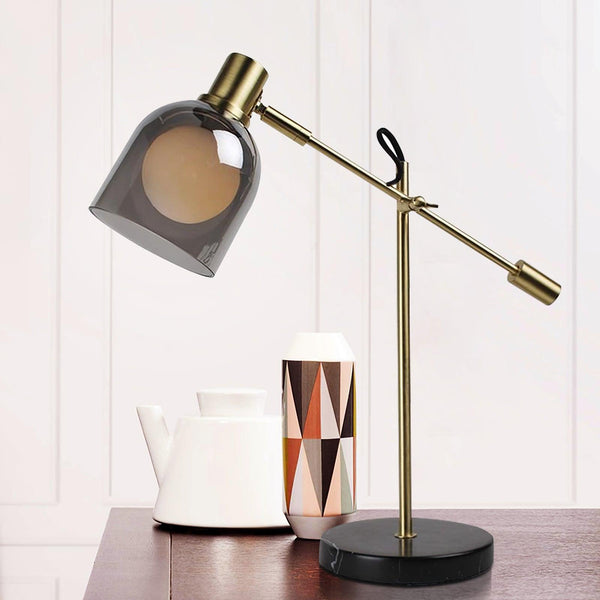 gold metal glass marble table lamp for bedroom and living room