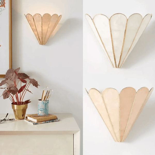 gold mica petal wall sconce
