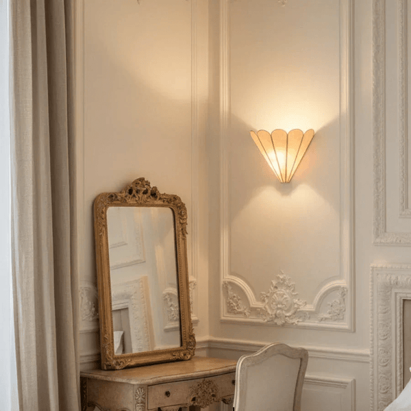 gold mica petal wall sconce