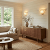 gold mica petal wall sconce