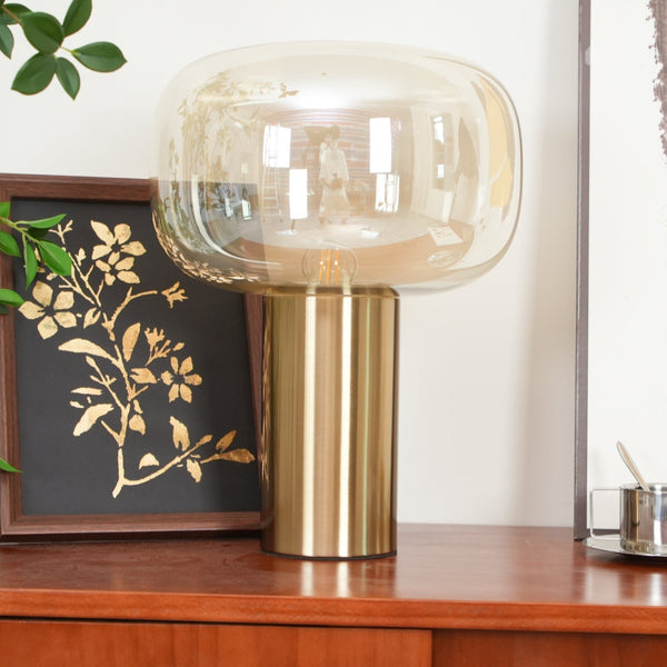 gold mushroom glass table lamp for bedside living room