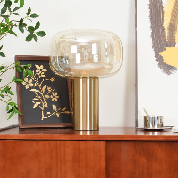 gold mushroom glass table lamp for bedside living room