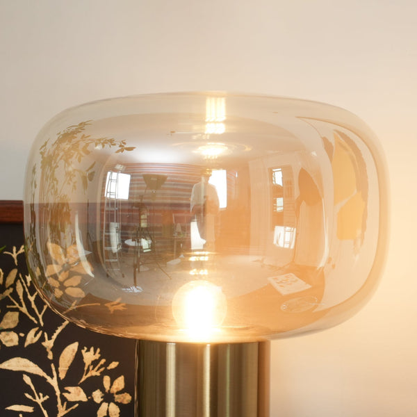 gold mushroom glass table lamp for bedside living room