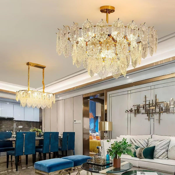 gold wave glass chandelier dining room kitchen island