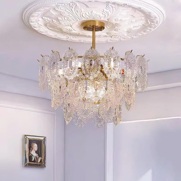 gold wave glass chandelier dining room kitchen island