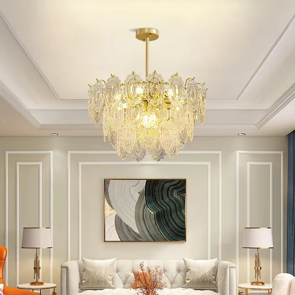 gold wave glass chandelier dining room kitchen island