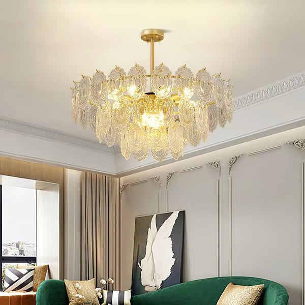 gold wave glass chandelier dining room kitchen island