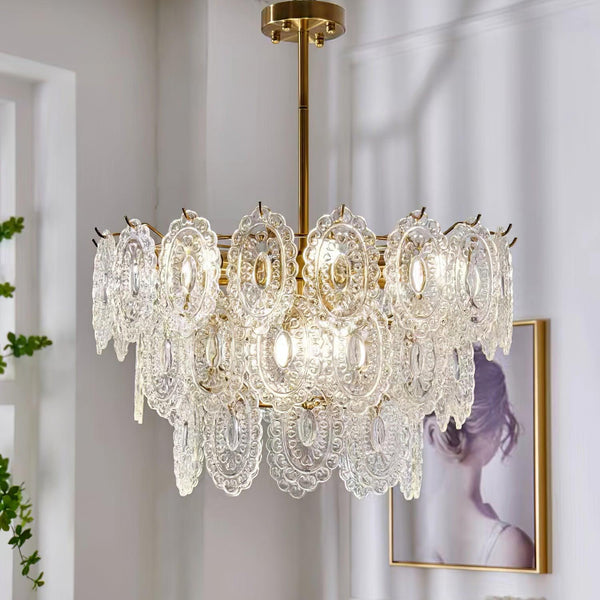 gold wave glass chandelier dining room kitchen island