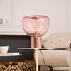 hand blown glass bubble table lamp mirrored base