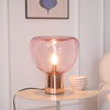 hand blown glass bubble table lamp mirrored base