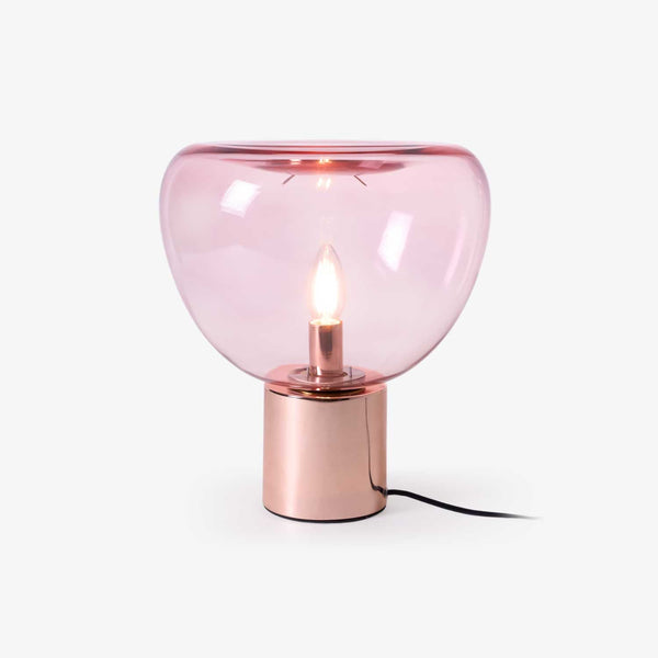 hand blown glass bubble table lamp mirrored base
