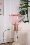 hand blown glass bubble table lamp mirrored base