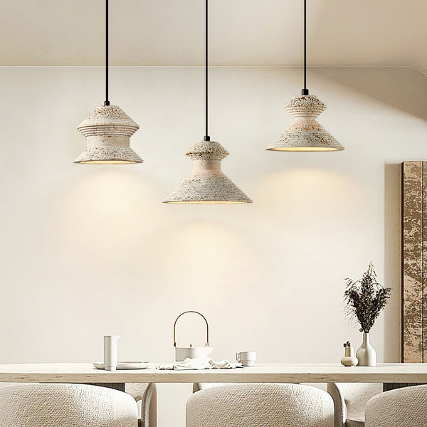 honey travertine sculptural pendant light