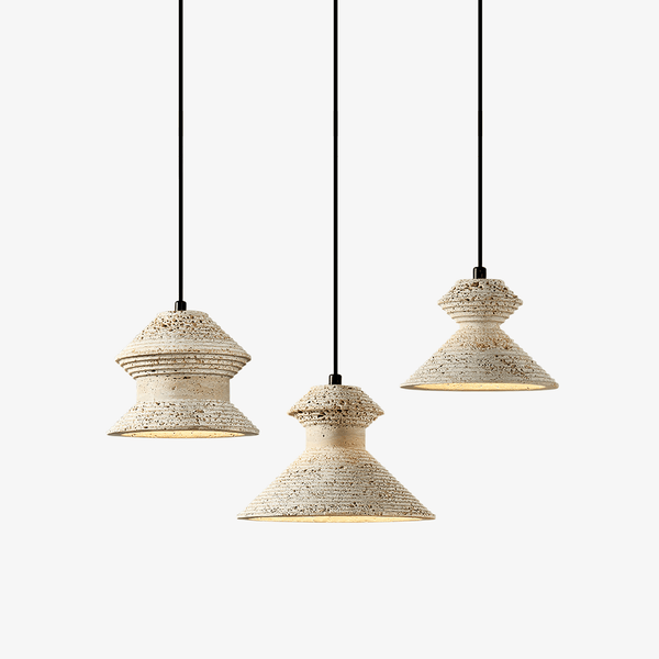 honey travertine sculptural pendant light