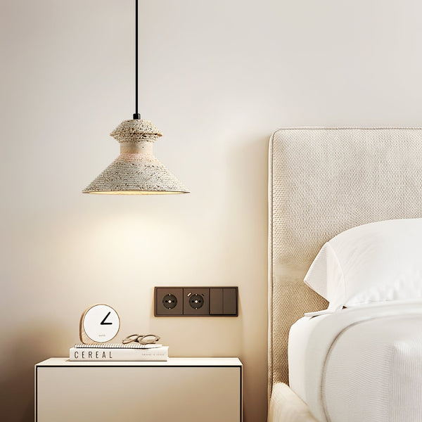 honey travertine sculptural pendant light