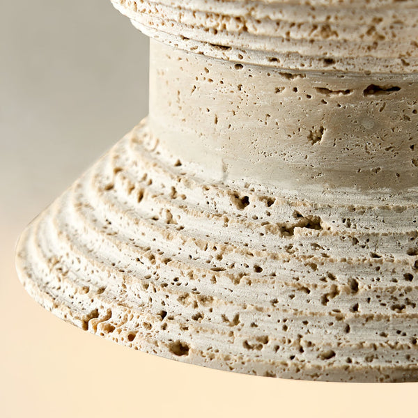 honey travertine sculptural pendant light