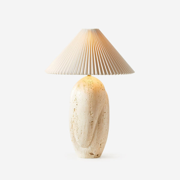 honey travertine sculptural table lamp