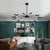 Linear Sputnik Chandelier Black Metal 12 Light Modern Hanging Lights