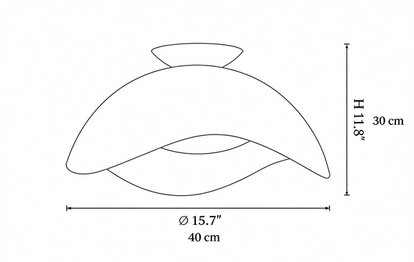 Modern Wave Ceiling Light, Sculptural Integrated LED Flush Mount for Bedroom and Living Room