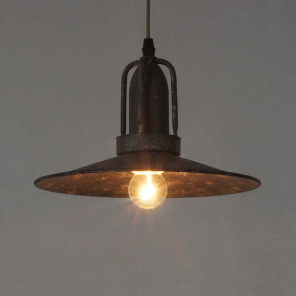 industrial antique gray iron dome pendant light