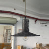 industrial antique gray iron dome pendant light