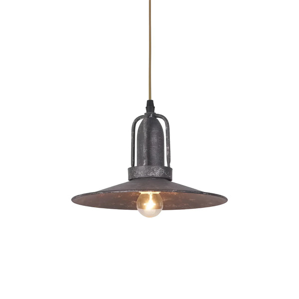industrial antique gray iron dome pendant light