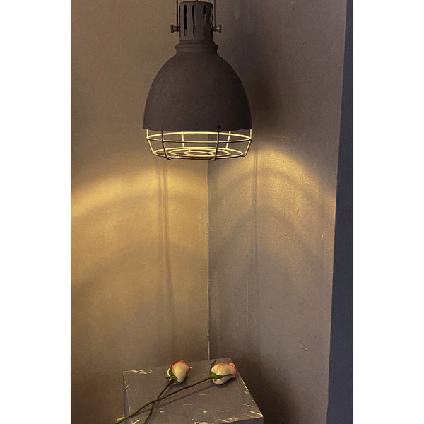 industrial antiqued silver iron pendant light