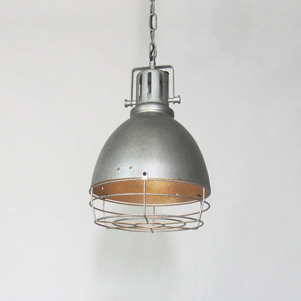 industrial antiqued silver iron pendant light
