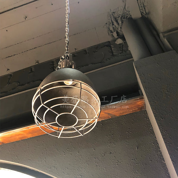 industrial antiqued silver iron pendant light