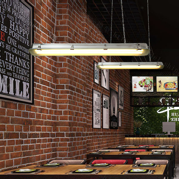 industrial black clear glass linear led pendant light