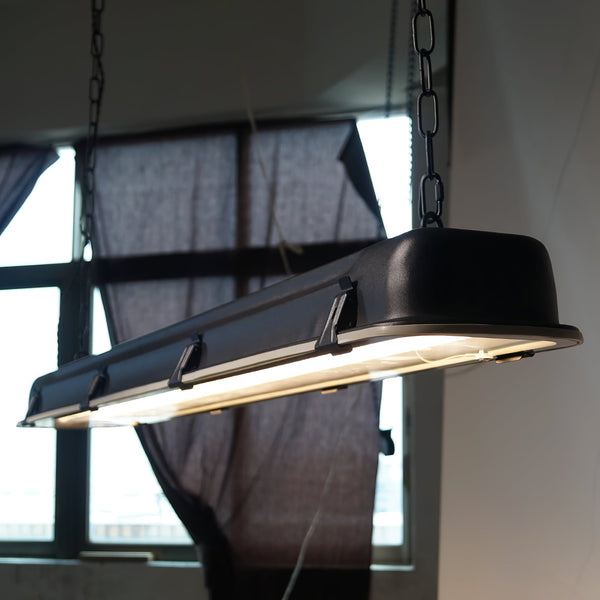 industrial black clear glass linear led pendant light