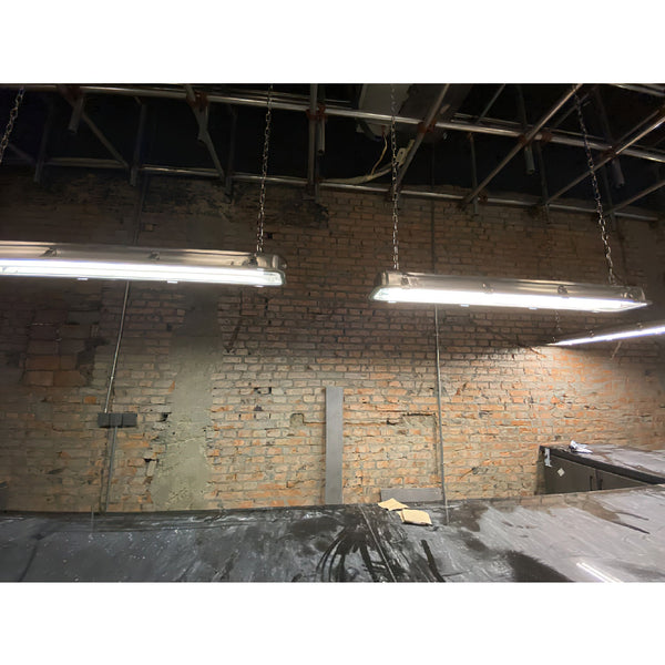 industrial black clear glass linear led pendant light
