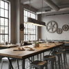 industrial black clear glass linear led pendant light