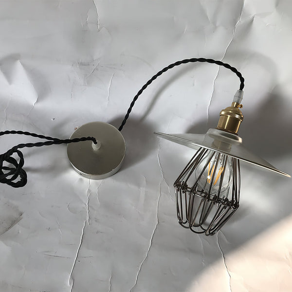 industrial black nickel iron dome pendant light