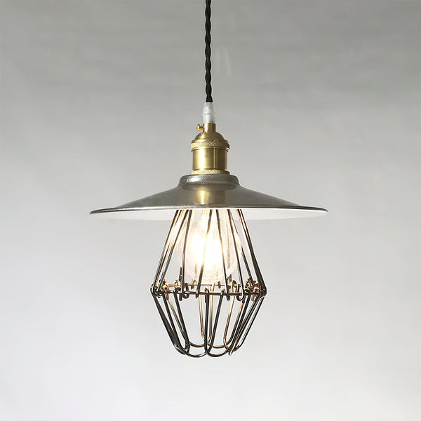 industrial black nickel iron dome pendant light