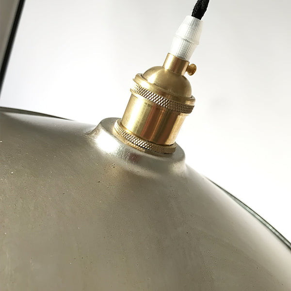 industrial black nickel iron dome pendant light