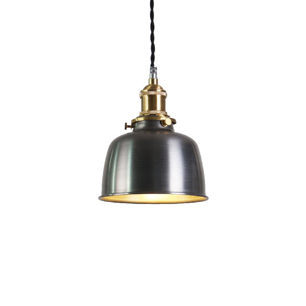 industrial brass iron dome pendant light