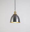 industrial brass iron dome pendant light