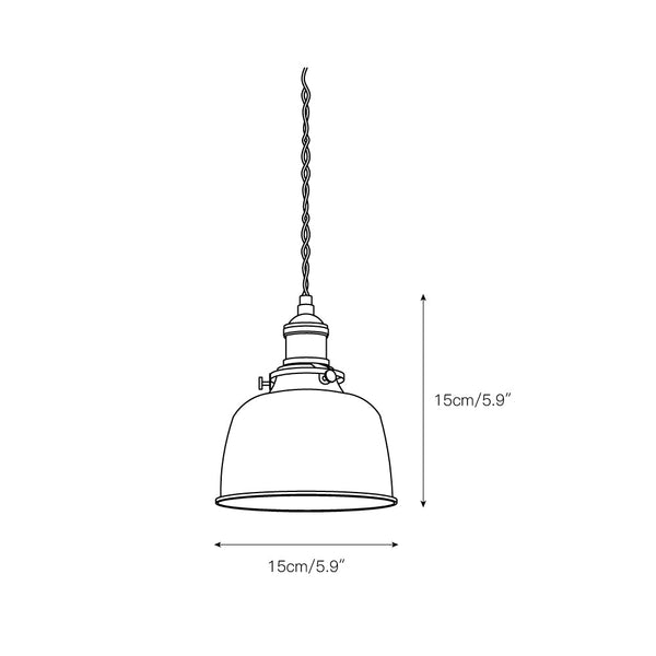 industrial brass iron dome pendant light