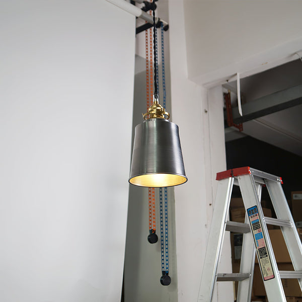 industrial brass iron dome pendant light