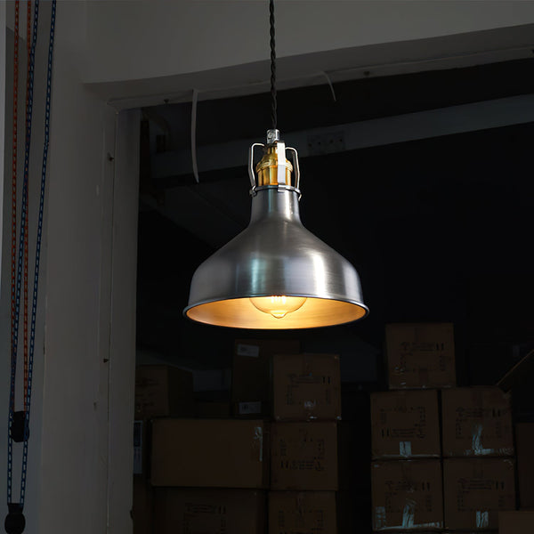 industrial brass iron dome pendant light