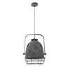 industrial brushed silver iron quarry pendant light