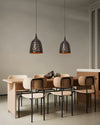 industrial copper iron cylindrical pendant light