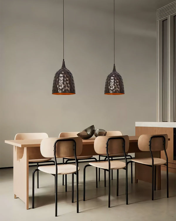 industrial copper iron cylindrical pendant light